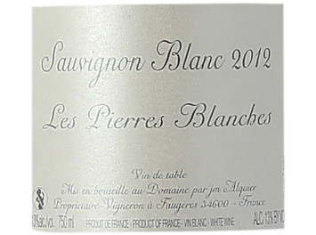 Domaine Alquier - Vin de Table - Sauvignon blanc - Les Pierres Blanches - Blanc - 2012