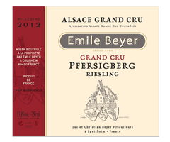 Domaine Emile Beyer - Alsace Grand Cru - Riesling Grand Cru Pfersigberg - Blanc - 2012