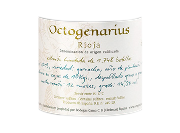 BODEGAS GAMA - Rioja - Octogénarius - Rouge - 2013