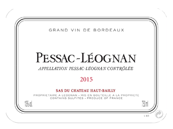 Pessac-Léognan de Château Haut-Bailly - Pessac-Léognan - Rouge - 2015