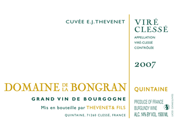 Domaine de la Bongran - Viré-Clessé - Quintaine magnum - Blanc - 2007