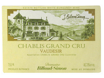 Domaine Billaud-Simon - Chablis Grand Cru - Vaudésir - Blanc - 2012