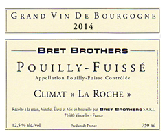 Bret Brothers  - Pouilly-Fuissé - Climat La Roche - Blanc - 2014