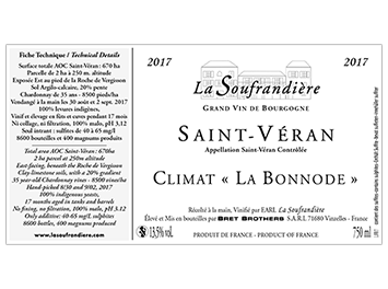 Domaine La Soufrandière - Saint-Véran - Climat La Bonnode - Blanc - 2017