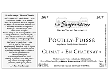 Domaine La Soufrandière - Pouilly-Fuissé - Climat En Chatenay - Blanc - 2017