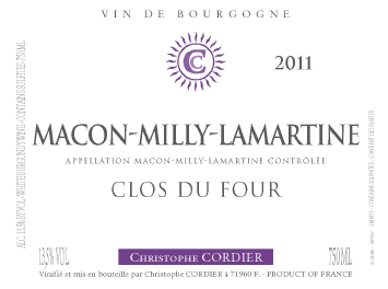 Domaine Cordier - Mâcon Milly-Lamartine - Clos du Four Blanc 2011