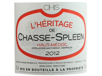 Château Chasse-Spleen - Haut-Médoc - Héritage de Chasse Spleen - Rouge - 2012