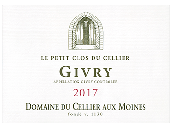 Domaine du Cellier aux Moines - Givry - Le Petit Clos du Cellier - Rouge - 2017