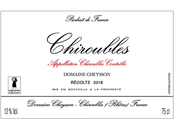 Domaine Cheysson - Chiroubles - Tradition - Rouge - 2018