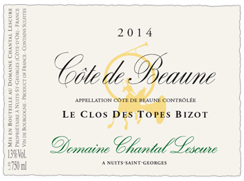 Domaine Chantal Lescure - Côte de Beaune - Clos des Topes Bizot - Rouge - 2014