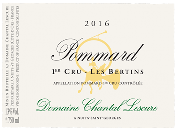 Domaine Chantal Lescure - Pommard 1er cru - Les Bertins - Rouge - 2016