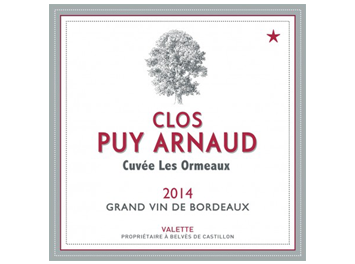 Clos Puy Arnaud - Castillon Côtes de Bordeaux - Les Ormeaux - Rouge - 2014