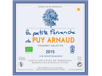 Clos Puy Arnaud - Castillon Côtes de Bordeaux - La Petite Pervenche de Puy Arnaud - Rouge - 2015