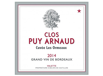 Clos Puy Arnaud - Castillon Côtes de Bordeaux - Cuvée Les Ormeaux - Rouge - 2014