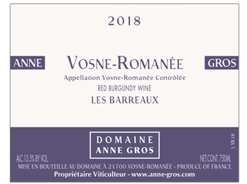 Anne Gros - Vosne-Romanée - Les Barreaux - Rouge - 2018