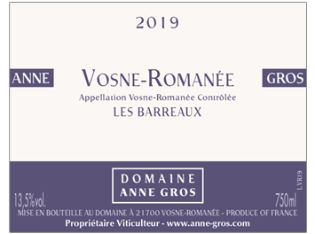 Anne Gros - Vosne-Romanée - Les Barreaux - Rouge - 2019