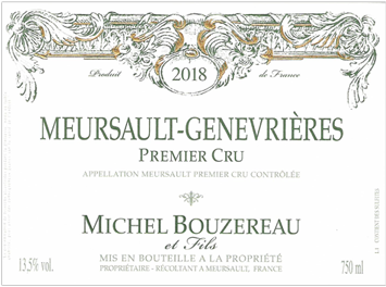 Michel Bouzereau et Fils - Meursault 1er cru - Genevrières - Blanc - 2018