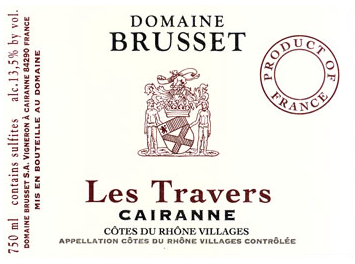 Domaine Brusset - Cairanne - Les Travers - Rouge - 2013