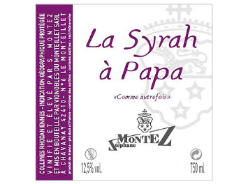 Domaine du Monteillet - IGP Collines Rhodaniennes - La Syrah à Papa - Rouge - 2016