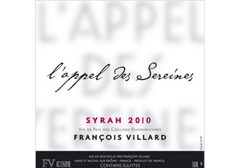 Domaine François Villard - VDP des Collines Rhodaniennes - L'appel des Sereines Rouge 2010