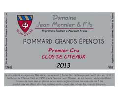 Domaine Jean Monnier & Fils - Pommard 1er Cru Grands Epenots - Clos De Citeaux - Rouge - 2013