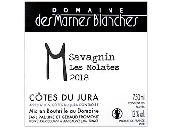 Domaine des Marnes Blanches - Côtes du Jura - Savagnin Les Molates - Blanc - 2018