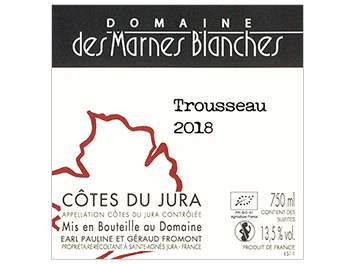 Domaine des Marnes Blanches - Côtes du Jura - Trousseau - Rouge - 2018