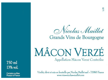 Nicolas Maillet - Mâcon Verzé - Blanc - 2014