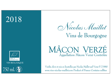 Domaine Nicolas Maillet - Mâcon-Verzé - Blanc - 2018