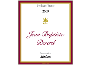 Domaine de la Madone - Beaujolais Villages - Cuvée Jean Baptiste - Rouge - 2009