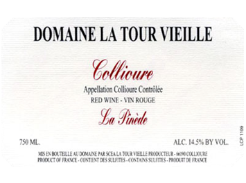 Domaine de la Tour Vieille - Collioure - La Pinède - Rouge - 2014