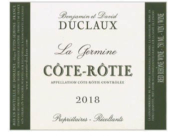 Domaine Benjamin et David Duclaux - Côte Rôtie - La Germine - Rouge - 2018