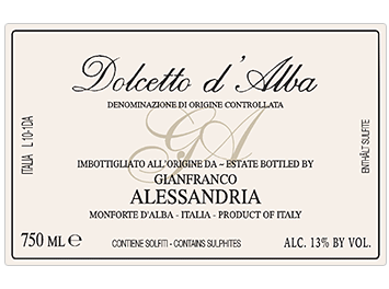 Gianfranco Alessandria - Dolcetto d'Alba DOC - Rouge - 2016