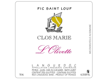 Clos Marie - Coteaux du Languedoc Pic Saint-Loup - L'Olivette - Rouge - 2015