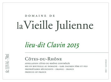 Domaine de la Vieille Julienne - Côtes du Rhône - Lieu-Dit Clavin - Blanc - 2015