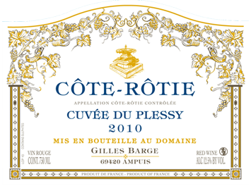 Domaine Gilles Barge - Côte-Rôtie - Cuvée du Plessy - Rouge 2010