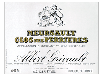 Domaine Albert Grivault - Meursault 1er cru - Clos des Perrières - Blanc - 2017