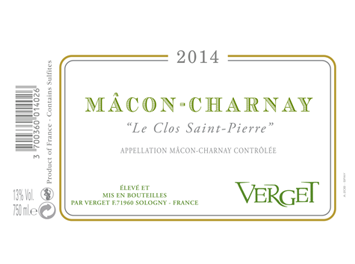 Verget - Domaine Guffens-Heynen - Mâcon Charnay - Clos St Pierre - Blanc - 2014