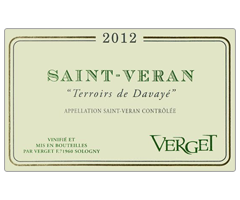 Verget  - Saint Véran - Terroirs de Davayé - Blanc - 2012