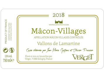 Verget - Mâcon-Villages - Vallons de Lamartine - Blanc - 2018