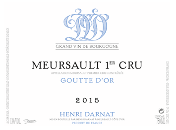 Domaine Henri Darnat - Meursault 1er Cru - Goutte d'Or - Blanc - 2015