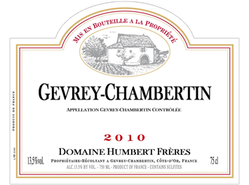 Domaine Humbert Frères - Gevrey-Chambertin - Rouge - 2010