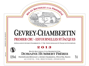 Domaine Humbert Frères - Gevrey-Chambertin 1er cru - Estournelles Saint Jacques - Rouge - 2013