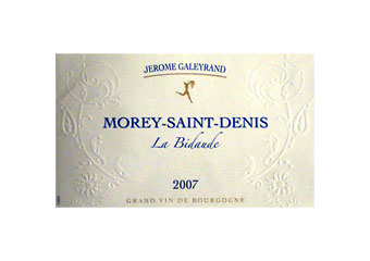 Domaine Jérôme Galeyrand - Morey-Saint-Denis - La Bidaude Rouge 2007