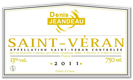 Domaine Denis Jeandeau - Saint Véran - Blanc 2011