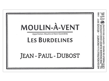 Domaine Jean Paul Dubost - Moulin-à-Vent - Les Burdelines - Rouge - 2017