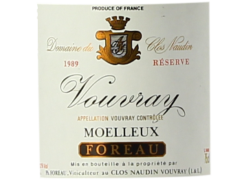 Le Clos Naudin - Vouvray Moelleux - Réserve - Blanc - 1989