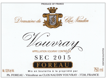 Domaine du Clos Naudin - Vouvray - Sec - Blanc - 2015