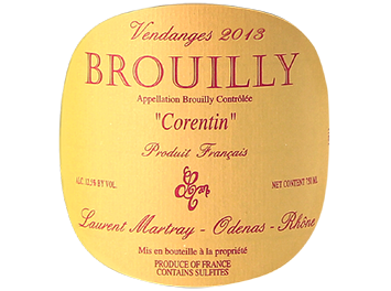 Laurent Martray - Brouilly - Corentin - Rouge - 2013