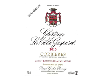 Château la Voulte-Gasparets - Corbières - Cuvée Réservée - Rouge - 2015